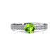 4 - Aysel Peridot and Diamond Double Row Engagement Ring 
