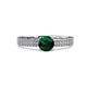 4 - Aysel Emerald and Diamond Double Row Engagement Ring 
