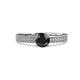 4 - Aysel Black and White Diamond Double Row Engagement Ring 