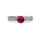 4 - Aysel Ruby and Diamond Double Row Engagement Ring 