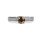 4 - Aysel Smoky Quartz and Diamond Double Row Engagement Ring 