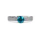 4 - Aysel London Blue Topaz and Diamond Double Row Engagement Ring 