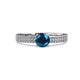 4 - Aysel Blue and White Diamond Double Row Engagement Ring 