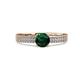 4 - Aysel Emerald and Diamond Double Row Engagement Ring 