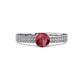 4 - Aysel Rhodolite Garnet and Diamond Double Row Engagement Ring 