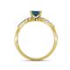 6 - Amra Princess Cut Blue Topaz and Diamond Engagement Ring 