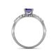 6 - Amra Princess Cut Iolite and Diamond Engagement Ring 