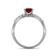 6 - Amra Princess Cut Red Garnet and Diamond Engagement Ring 