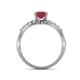 6 - Amra Princess Cut Rhodolite Garnet and Diamond Engagement Ring 