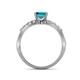 6 - Amra Princess Cut London Blue Topaz and Diamond Engagement Ring 