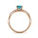 6 - Amra Princess Cut London Blue Topaz and Diamond Engagement Ring 