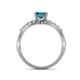 6 - Amra Princess Cut Blue and White Diamond Engagement Ring 