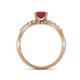 6 - Amra Princess Cut Rhodolite Garnet and Diamond Engagement Ring 
