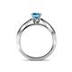 6 - Aysel Blue Topaz and Diamond Double Row Engagement Ring 