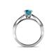 6 - Aysel London Blue Topaz and Diamond Double Row Engagement Ring 