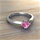 3 - Isla 5.00 mm Round  Pink Sapphire Solitaire Engagement Ring  