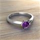 3 - Isla 5.00 mm Round  Amethyst Solitaire Engagement Ring  