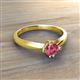 3 - Isla 5.00 mm Round  Pink Tourmaline Solitaire Engagement Ring  