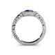 6 - Meir Blue Sapphire and Diamond Halo Engagement Ring 