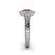 5 - Meir Amethyst and Diamond Halo Engagement Ring 