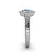 5 - Meir Blue Topaz and Diamond Halo Engagement Ring 