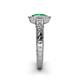 5 - Meir Emerald and Diamond Halo Engagement Ring 