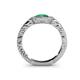 6 - Meir Emerald and Diamond Halo Engagement Ring 