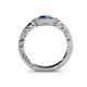 6 - Meir Blue and White Diamond Halo Engagement Ring 