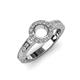 4 - Meir Semi Mount Engraved Halo Engagement Ring 