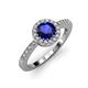 3 - Eleanor Blue Sapphire and Diamond Halo Engagement Ring 