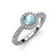3 - Eleanor Aquamarine and Diamond Halo Engagement Ring 