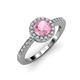 3 - Eleanor Pink Tourmaline and Diamond Halo Engagement Ring 