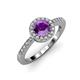 3 - Eleanor Amethyst and Diamond Halo Engagement Ring 
