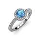 3 - Eleanor Blue Topaz and Diamond Halo Engagement Ring 