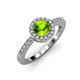 3 - Eleanor Peridot and Diamond Halo Engagement Ring 