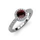 3 - Eleanor Red Garnet and Diamond Halo Engagement Ring 