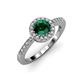 3 - Eleanor Emerald and Diamond Halo Engagement Ring 