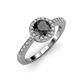 3 - Eleanor Black and White Diamond Halo Engagement Ring 