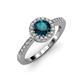 3 - Eleanor London Blue Topaz and Diamond Halo Engagement Ring 