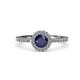 4 - Eleanor Blue Sapphire and Diamond Halo Engagement Ring 