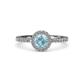 4 - Eleanor Aquamarine and Diamond Halo Engagement Ring 