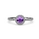 4 - Eleanor Amethyst and Diamond Halo Engagement Ring 