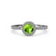 4 - Eleanor Peridot and Diamond Halo Engagement Ring 