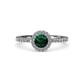 4 - Eleanor Emerald and Diamond Halo Engagement Ring 