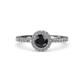 4 - Eleanor Black and White Diamond Halo Engagement Ring 