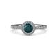 4 - Eleanor London Blue Topaz and Diamond Halo Engagement Ring 