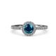 4 - Eleanor Blue and White Diamond Halo Engagement Ring 