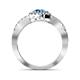 6 - Eleanor Blue Topaz and Diamond Halo Engagement Ring 