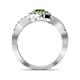6 - Eleanor Peridot and Diamond Halo Engagement Ring 