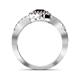 6 - Eleanor Red Garnet and Diamond Halo Engagement Ring 